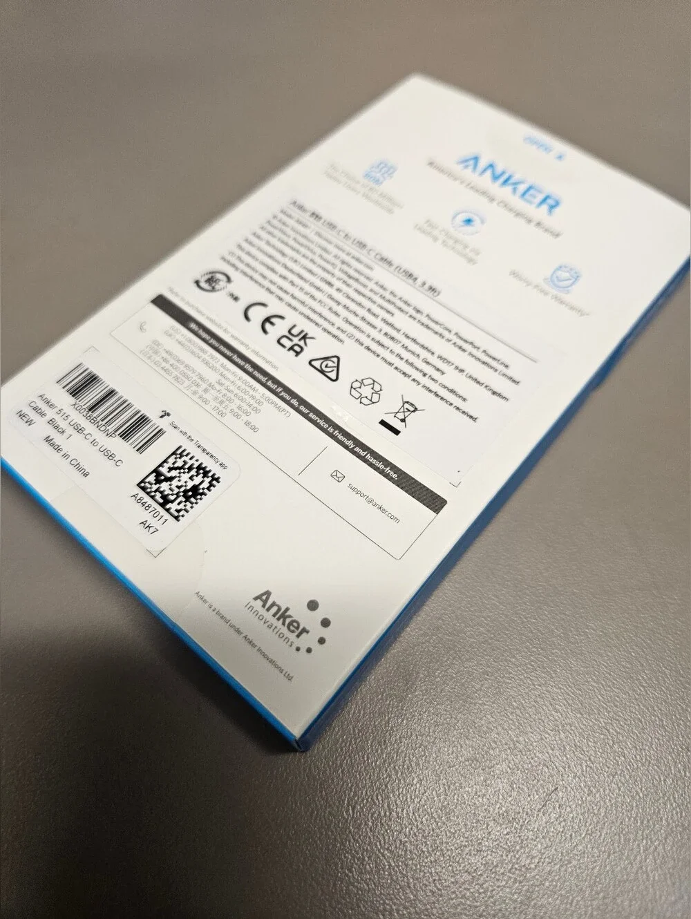 NIB Anker 515 USB-C to USB-C Cable – Black Charging Cable